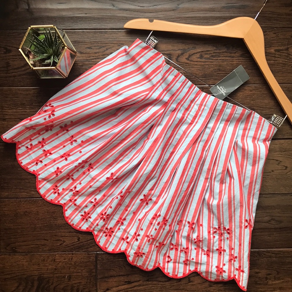 NWT Abercrombie & Fitch striped floral hi lo skirt
